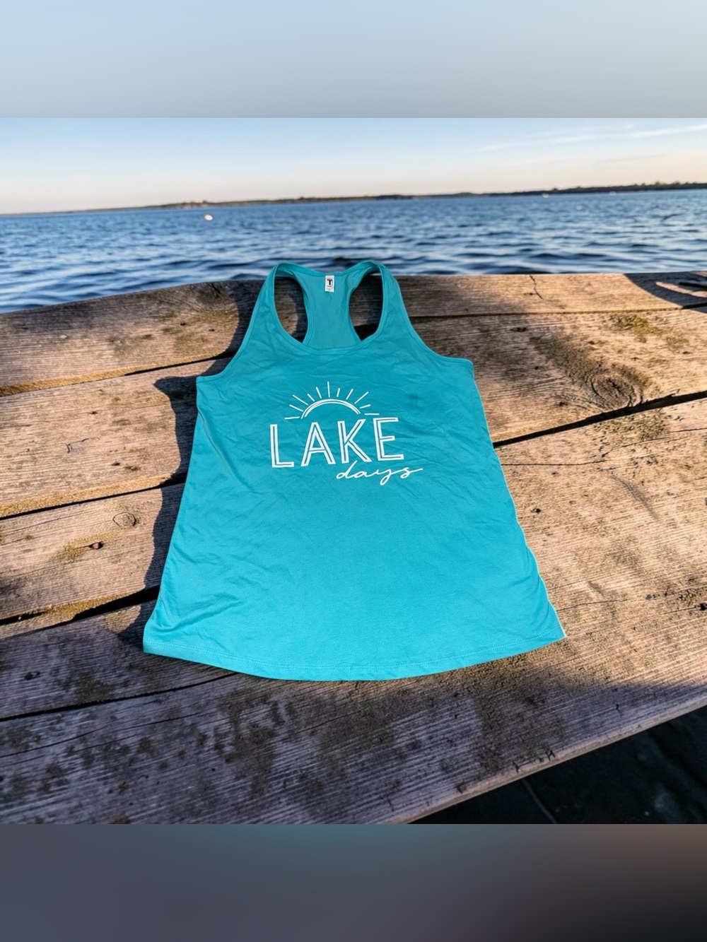 Lake Days Women's Turquoise Racerback Tank Top (XXL)